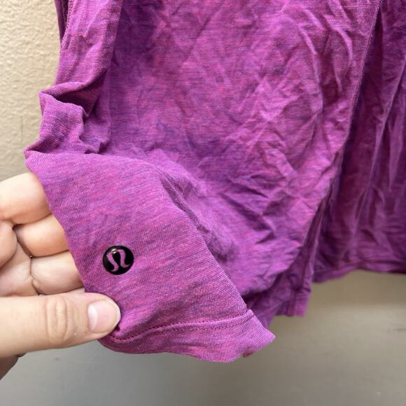 Lululemon Trapeze Long Sleeve Tee Womens Sz 8/10 Purple Flowy Tunic Stretch - Picture 3 of 5